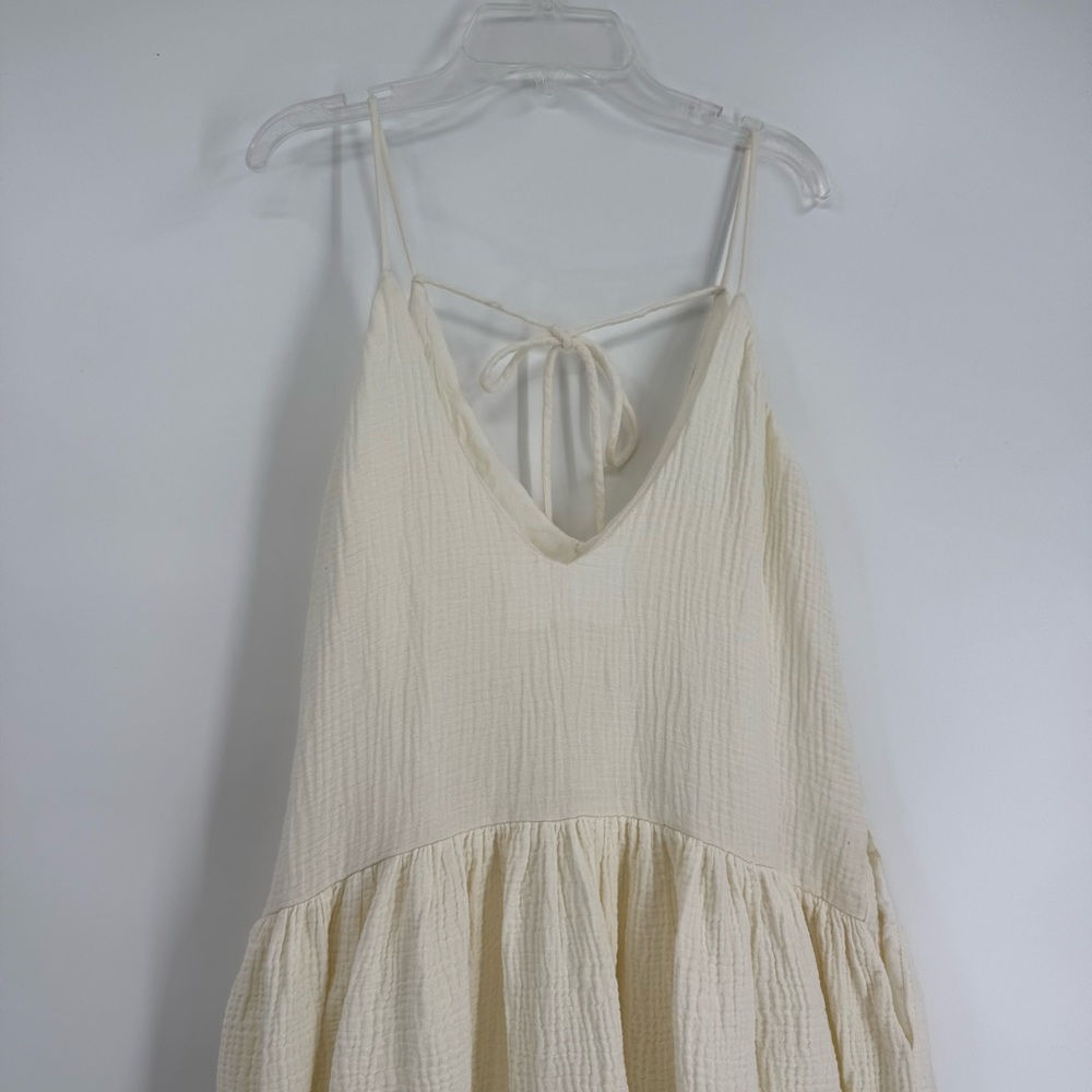 Worth Collective Womens Cream Maxi Dress XS Halter-tie Sleeveless Boho Tiered - Picture 8 of 8